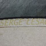 Serge Lesage blue grey vintage round carpet 70s