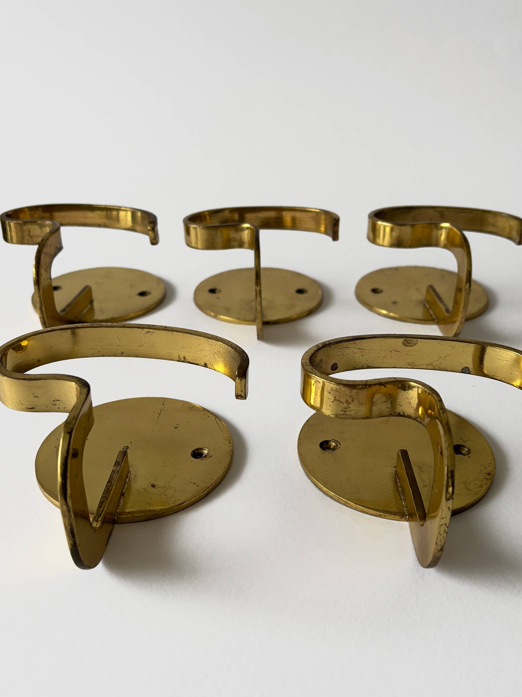 Luigi Caccia Dominioni Azucena brass wall coat hanger