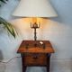 Antique Spanish brutalist table lamp – wrought iron