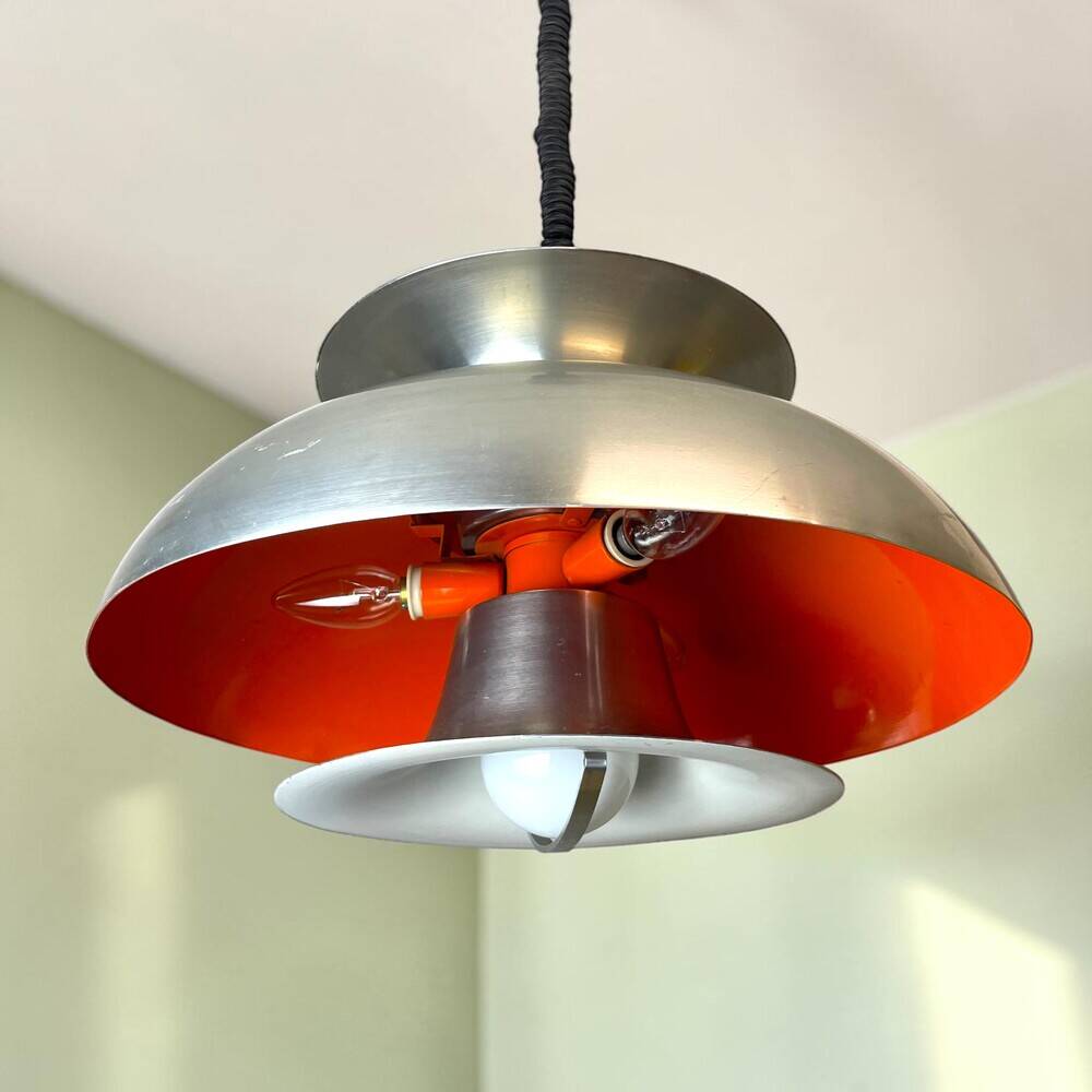 Scandinavian Danish aluminium 4-light hanging lamp