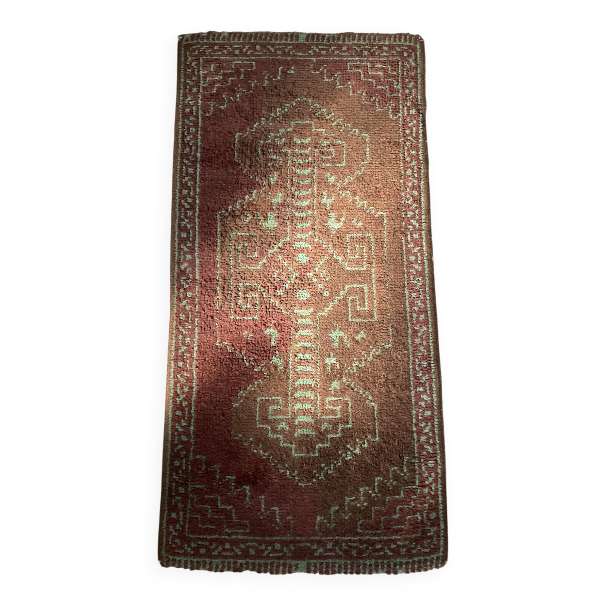 Vintage woven wool rug 70x145cm