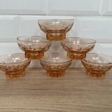 Set of 6 pink star luminarc cups