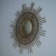 Vintage Sun mirror in wicker, Italy, 1960s