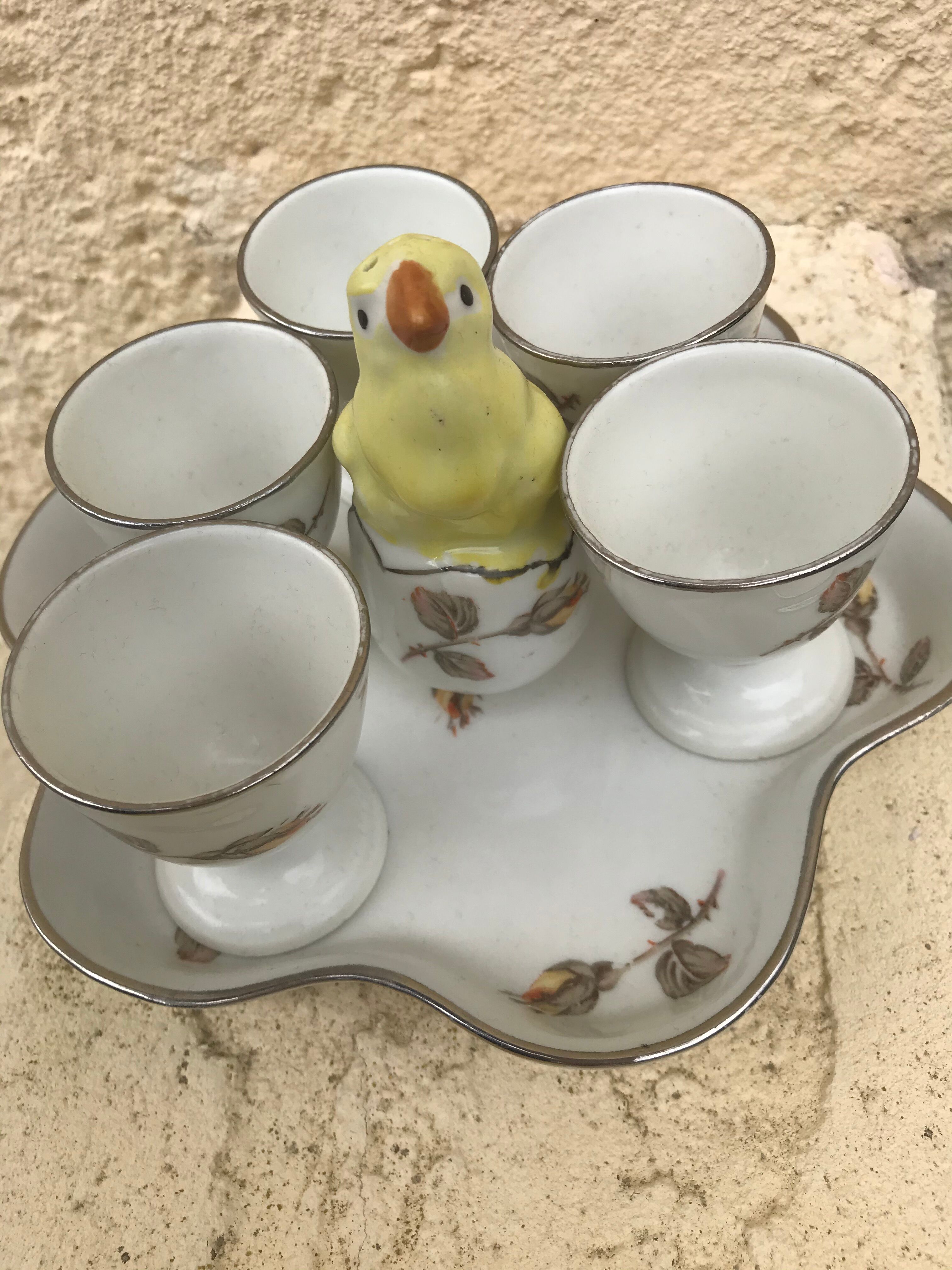 vintage porcelain egg service