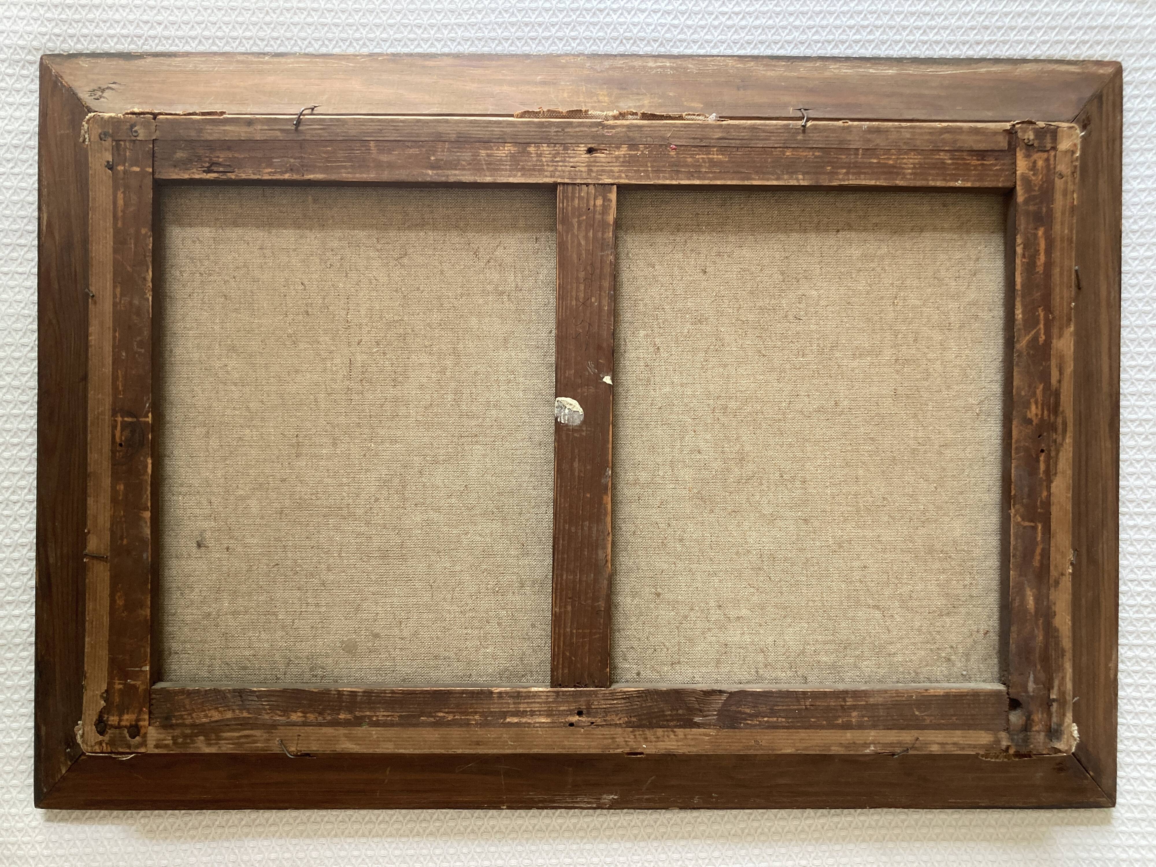 Old painting - animated scene: Elegant women on the river bank - post impressionist