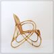 Vintage Curved rattan and bamboo armchair - 1960s