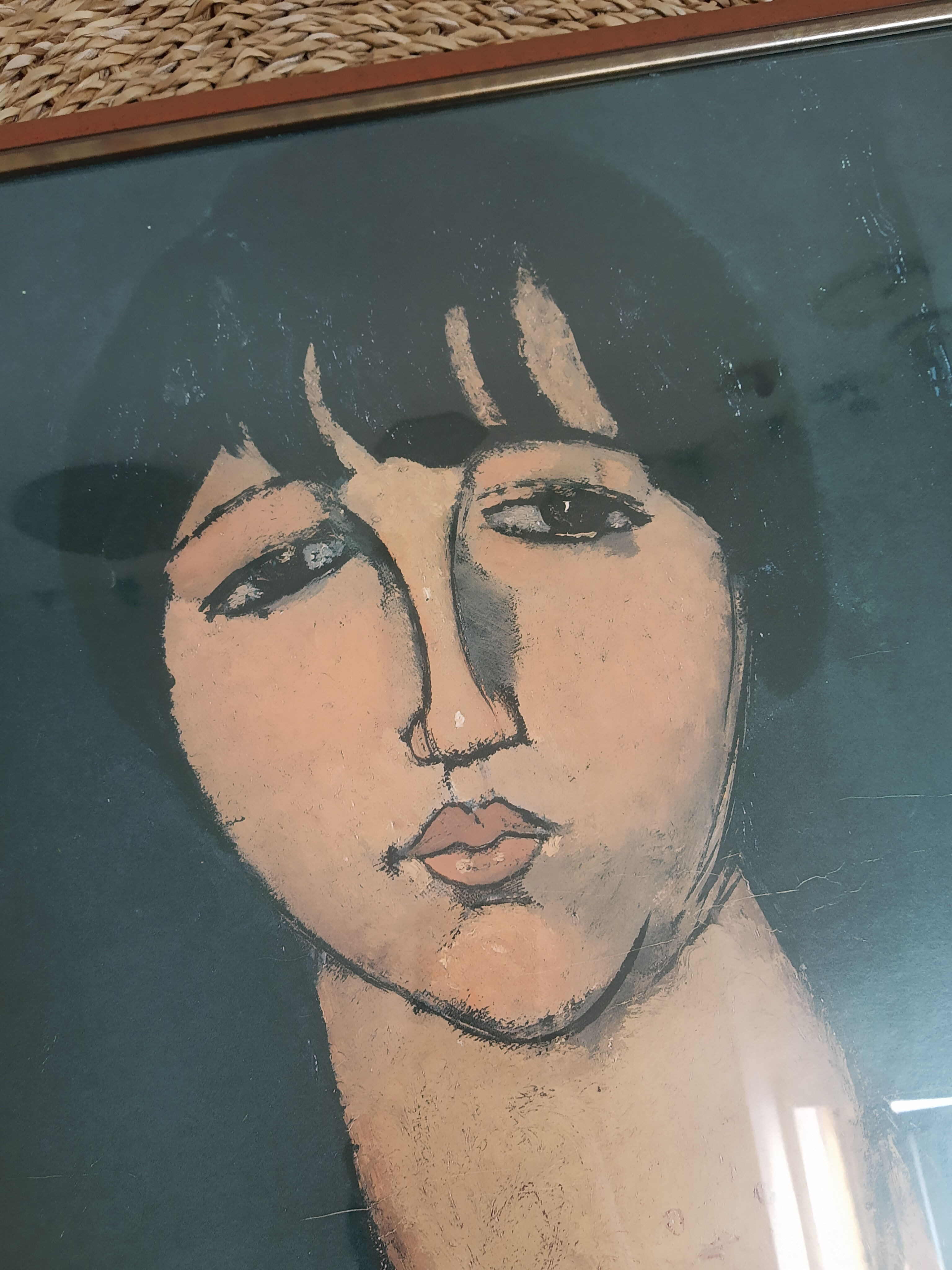 Portrait woman illustration Italian painter Amedeo Modigliani