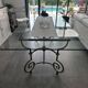 Roche Bobois glass and steel dining table and 6 chairs