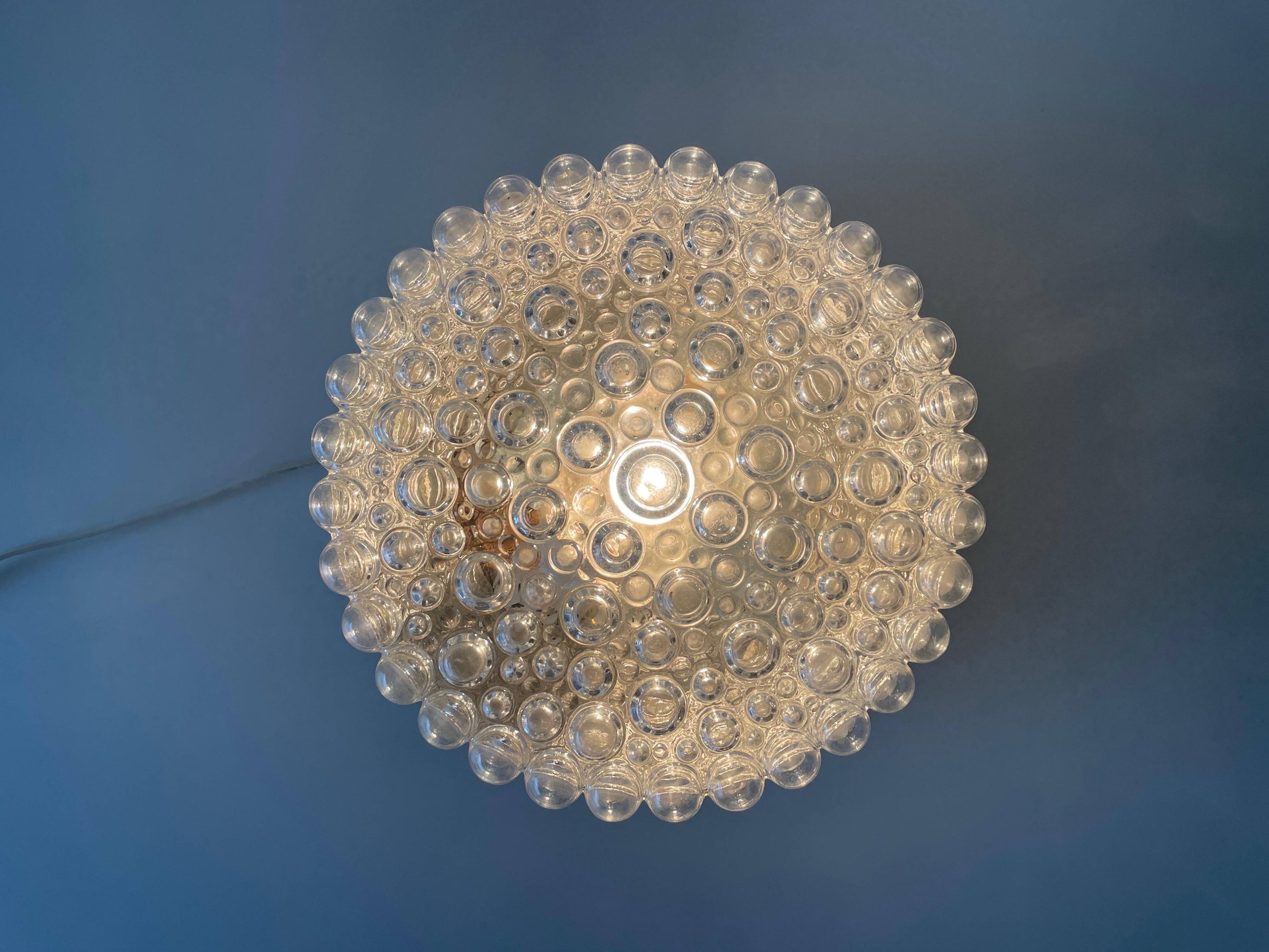 Round bubble glass wall lamp or flush mount by Limburg, 1960s, Germany