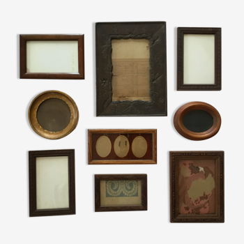 Lot of vintage wooden photo frames