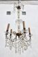 Bronze chandelier with crystal pendants circa 1950, 5 lights, H = 81 cm