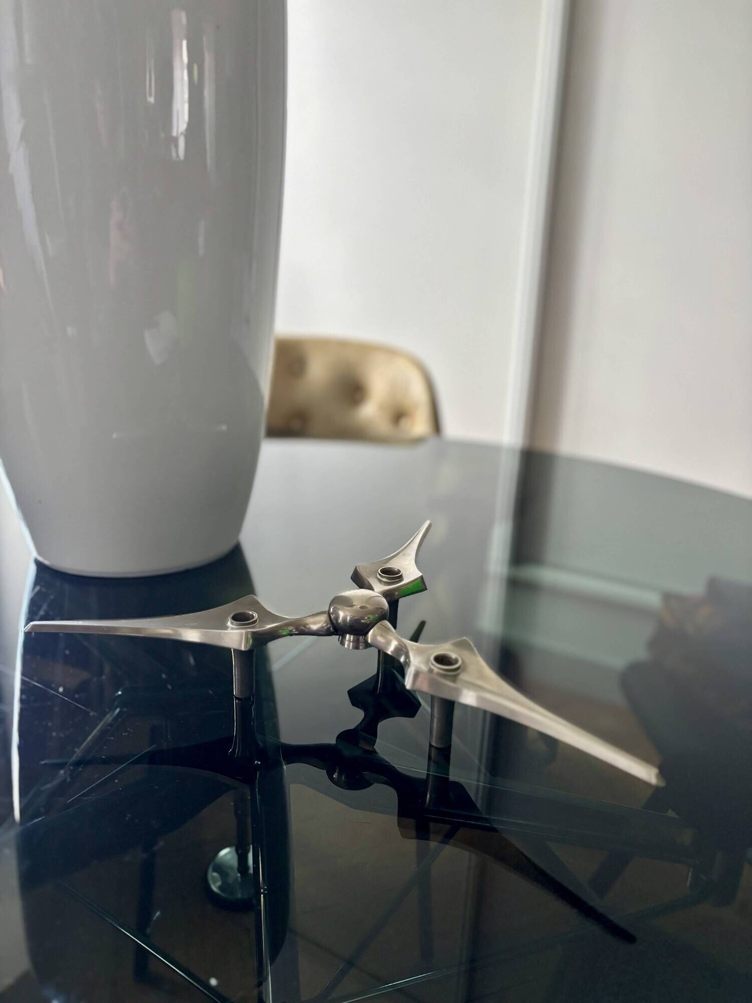 Nagel star candle holder by Fritz Nagel and Caesar Stoffi 1970 vintage