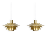 Paire de 2 lampes suspendues vintage danoises Dania par Kurt Wiborg