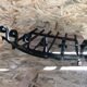 Old door logs grid fireplace fireplace wrought iron black large vintage model