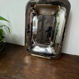 Silver and gold metal serving tray