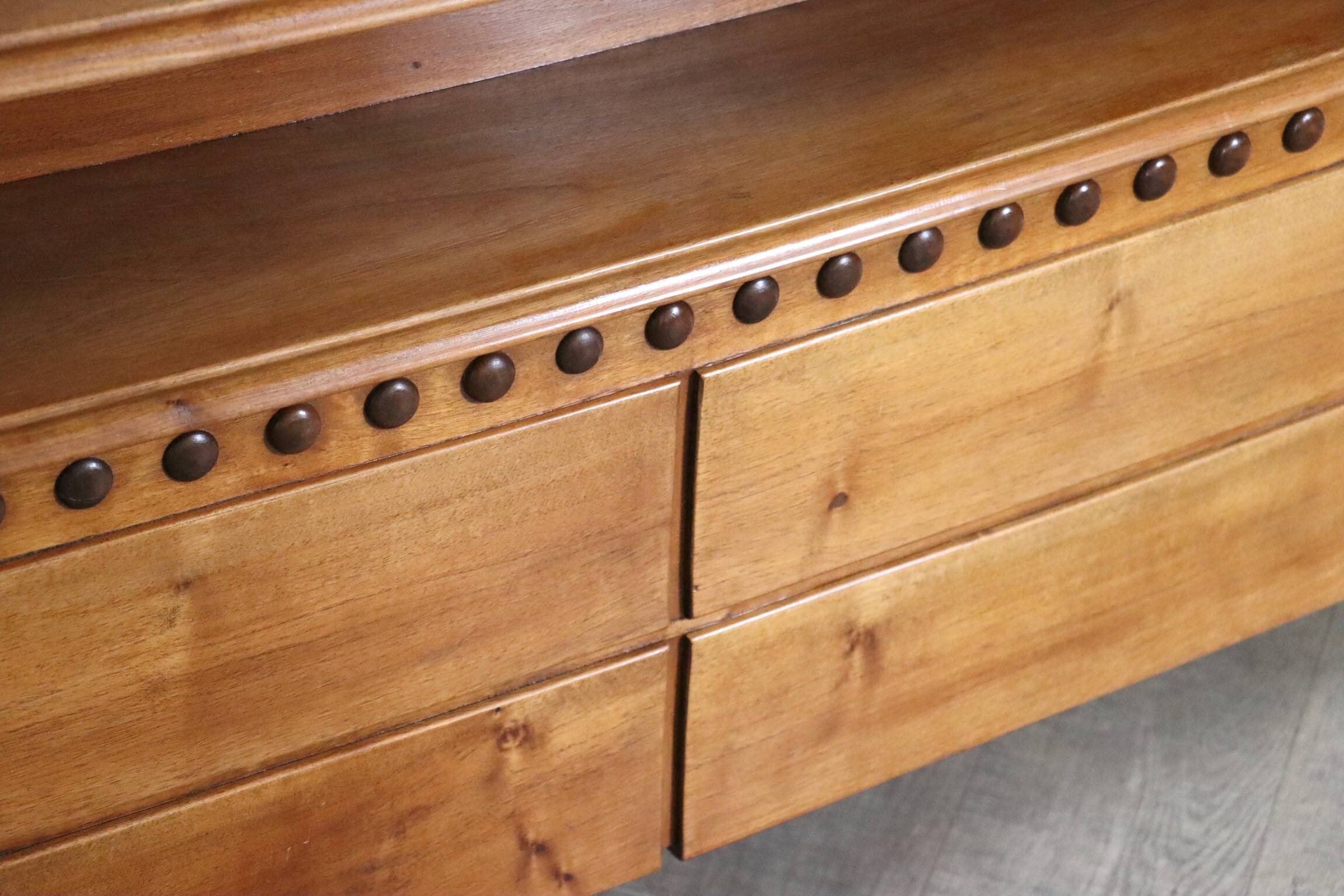 Curved Directors desk in walnut, Italy 1940s