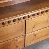 Curved Directors desk in walnut, Italy 1940s