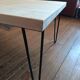 Coffee table in solid bamboo with steel legs.