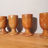 Set of 6 sandstone foot glasses