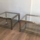 Pair of large chrome side tables