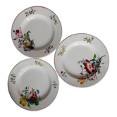 Series of 3 hollow plates in clairefontaine earthenware, strasbourg model