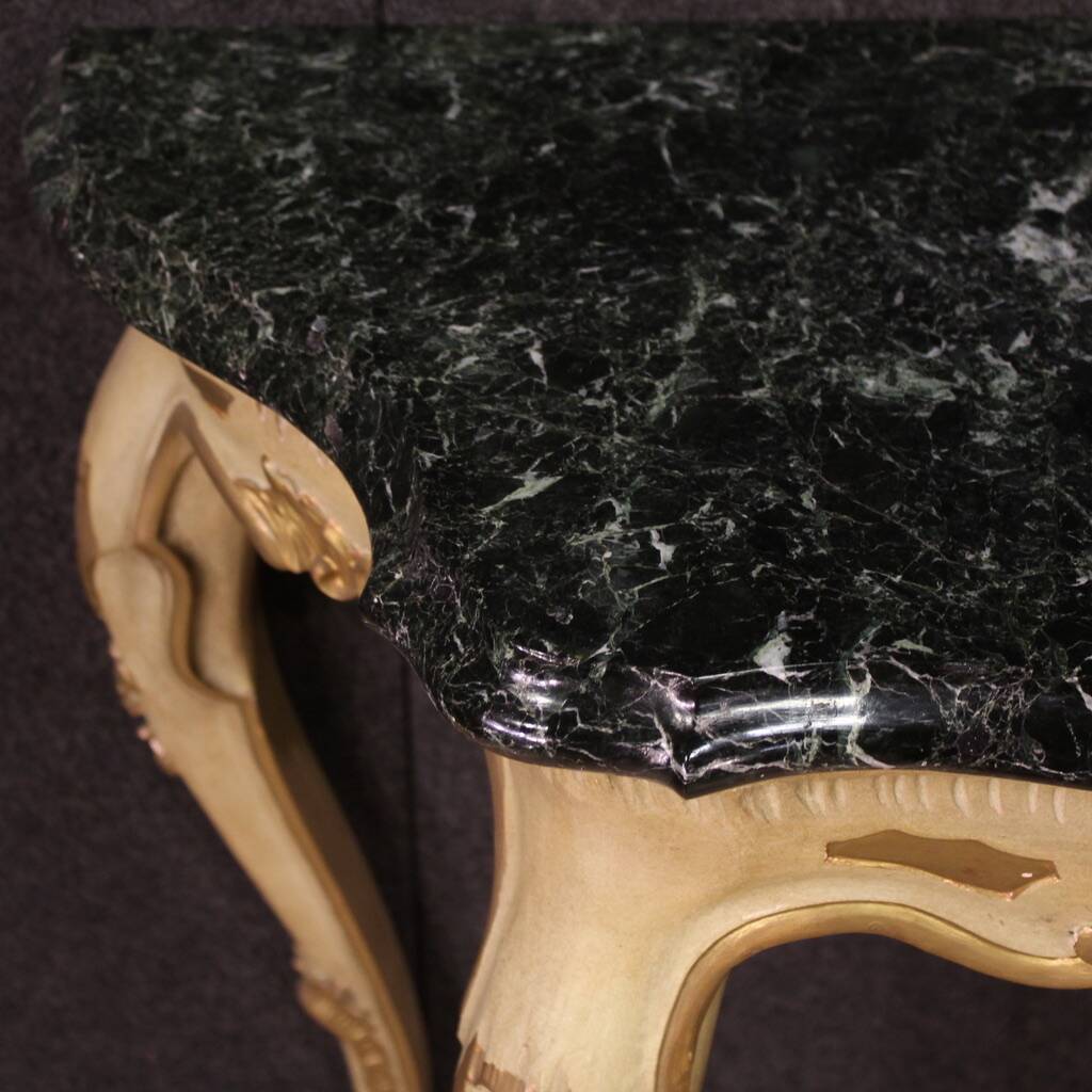 Console italienne laquée et dorée, 20e siècle