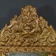Small Mirror with Parcloses in Repoussé Brass – 1900