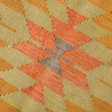 6x7 Faded Orange Area Handknotted Kilim Rug,