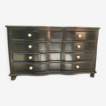 Black patinated chest of drawers