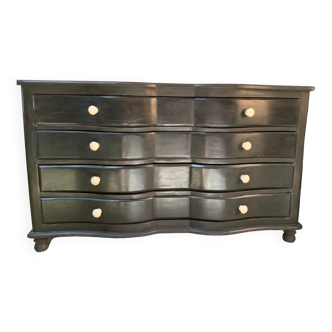 Commode  patinée noire