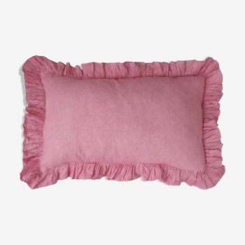 Pink ruffle cushion