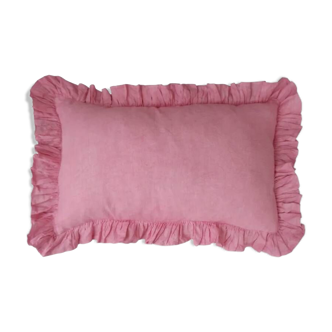 Coussin ruffle rose