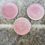 Set of 3 pink vine leaf plates Salins