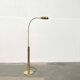 Vintage Hollywood Regency brass floor lamp by designer Florian Schulz, 1970s.