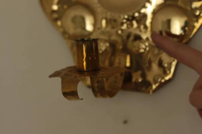 Baroque Style Mid-Century Brass Swedish Sconces