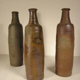 Lot de trois bouteilles anciennes en gres normand
