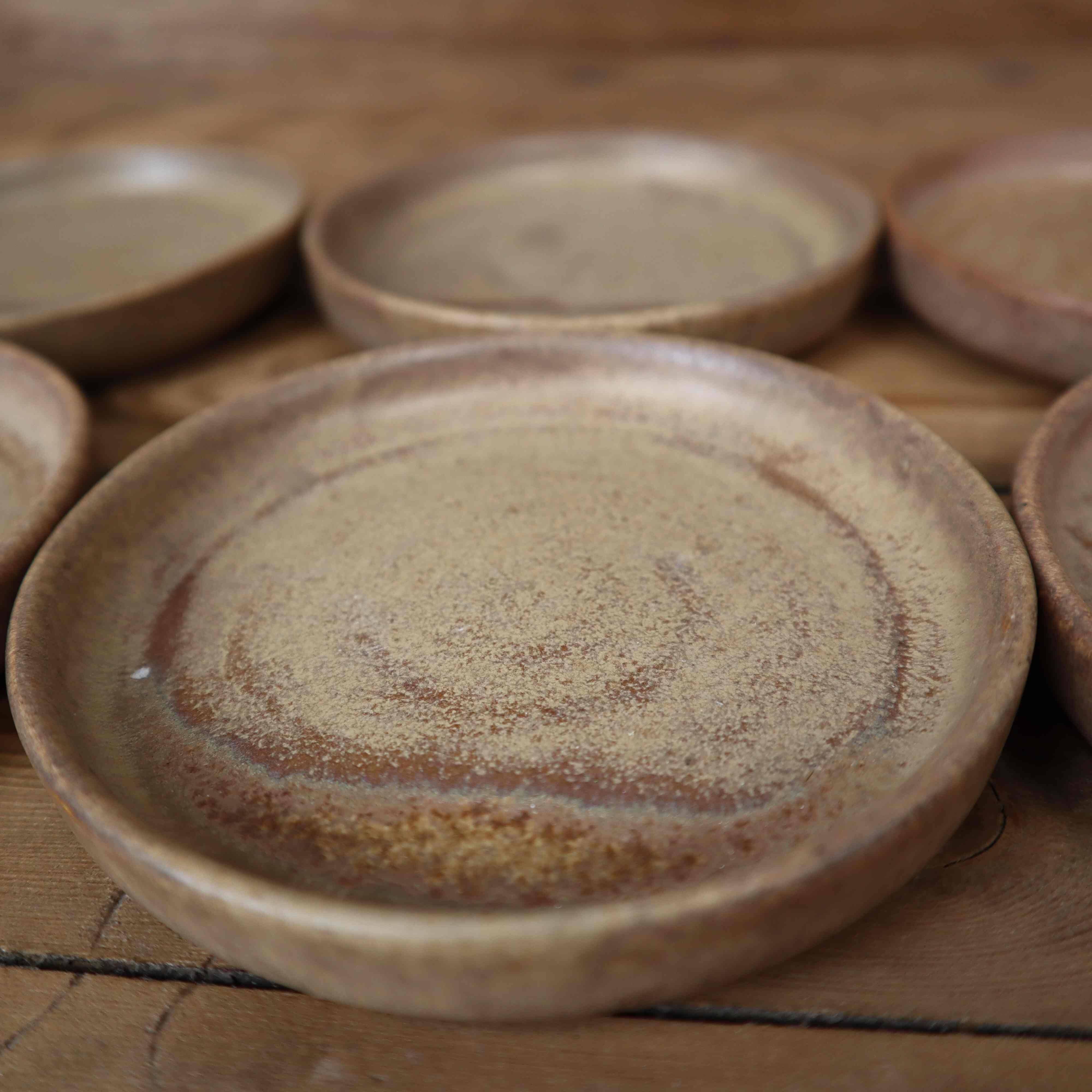 6 Antique Stoneware Coasters