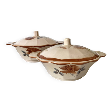 Pink Digoin soup tureens