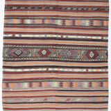 5x7 Modern Mid Century Antique Kilim Rug, 161x206Cm