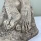 Stone sculpture, two feet on a block, signed D. Paillot.