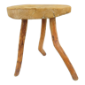 Country stool in raw wood and tripod base