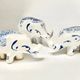 Lot de 3 éléphants en porcelaine bleu blanc figurines décoratives