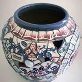 Vase mosaic earthenware ceramics vintage creation