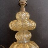 Foot of blown glass lamp by Murano, Barovier, Cordonato d'Oro, 1950