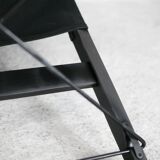 Armchair by Tord Bjorklund, black wood, steel and canvas. Ed. Ikéa, circa 1990.