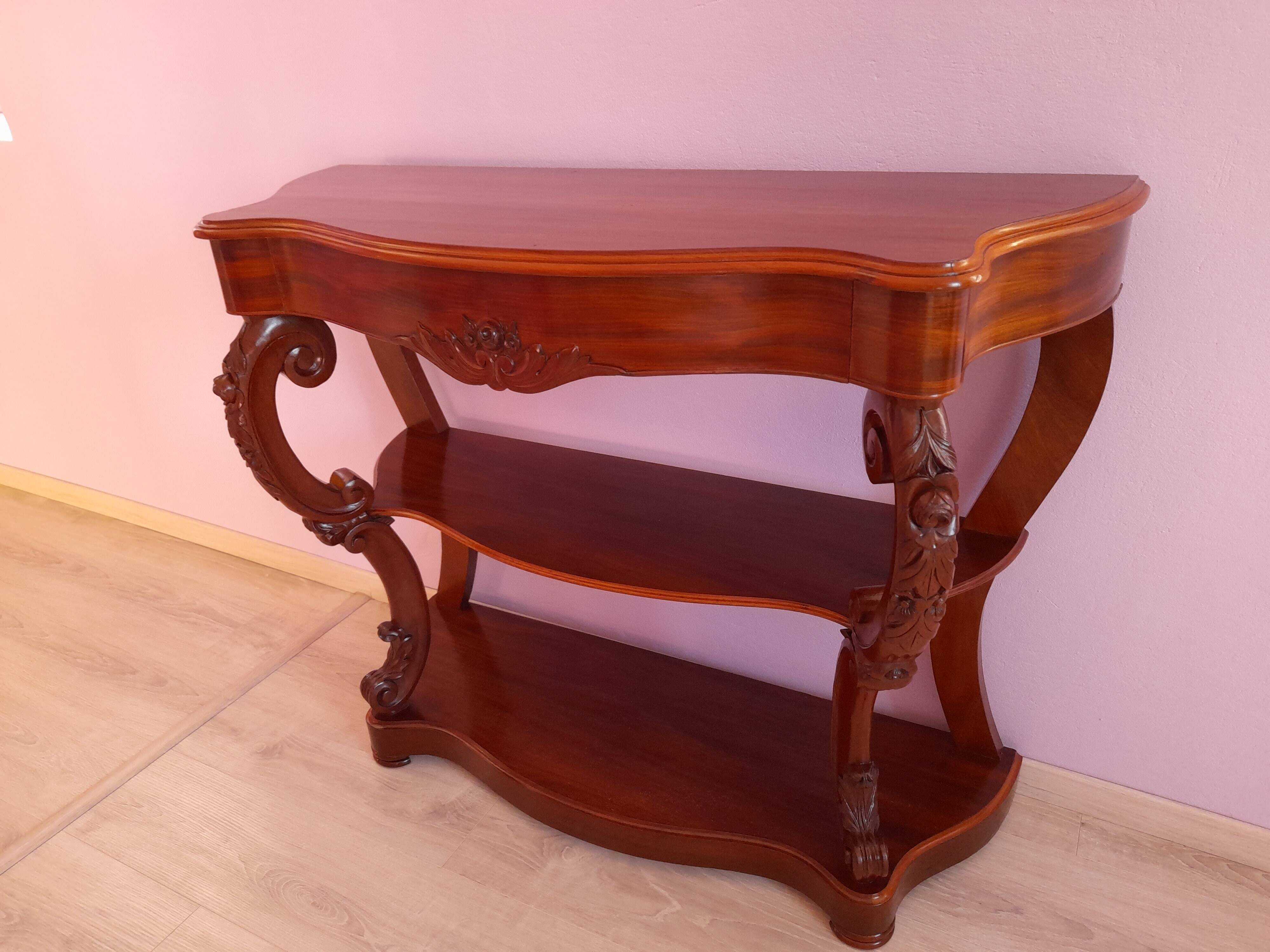 Serving console in mahogany style louis XV of Napoleon III period