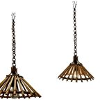 Rattan vintage Light Pendants Set of 2 1960’s