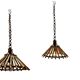 Rattan vintage Light Pendants Set of 2 1960’s