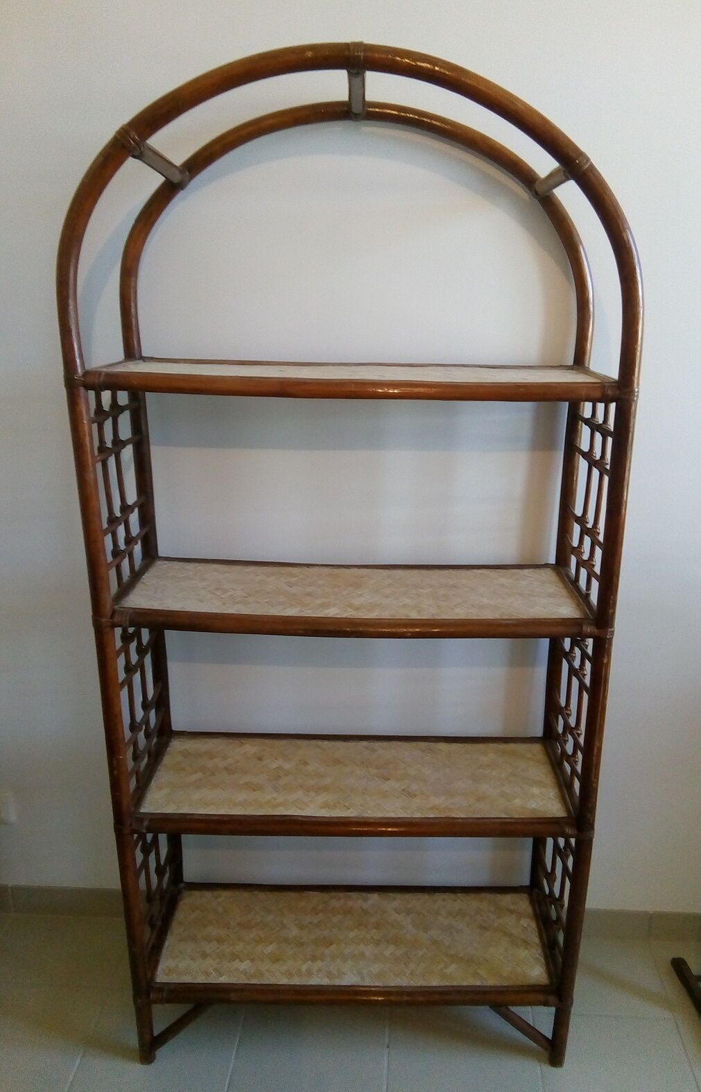 Vintage rattan bamboo tier