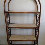 Vintage rattan bamboo tier